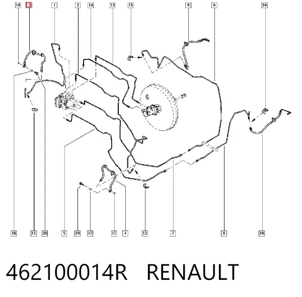 Шланг тормозной передний левый 462100014R Renault (RVI)