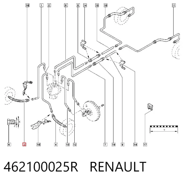 Шланг тормозной передний 462100025R Renault (RVI)