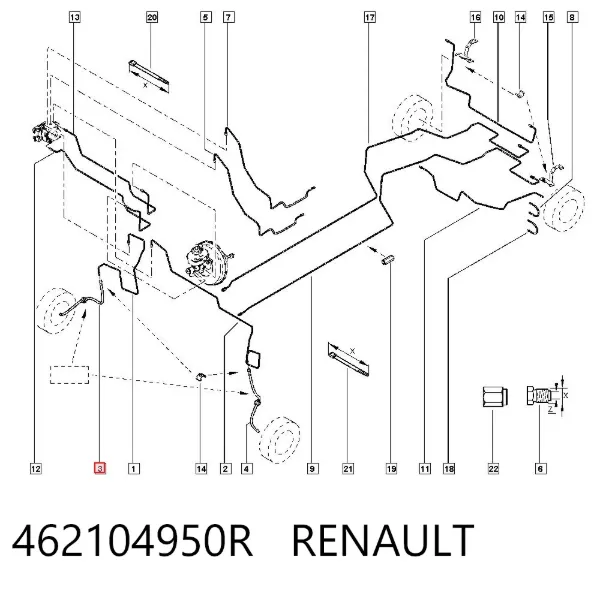 Шланг тормозной передний 462104950R Renault (RVI)