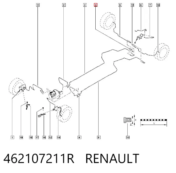 Задний тормозной шланг 462107211R Renault (RVI)