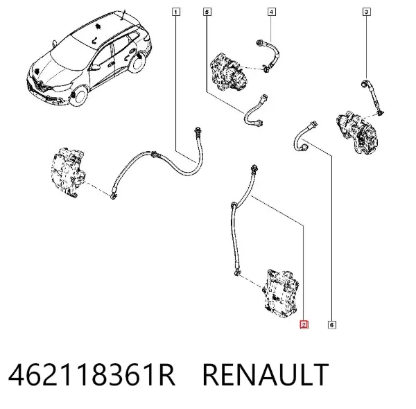 Шланг тормозной передний левый 462118361R Renault (RVI)