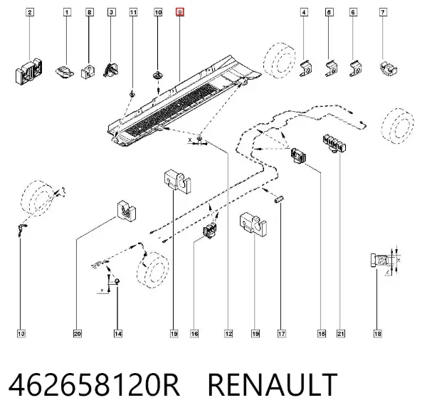 Защита днища правая 462658120R Renault (RVI)