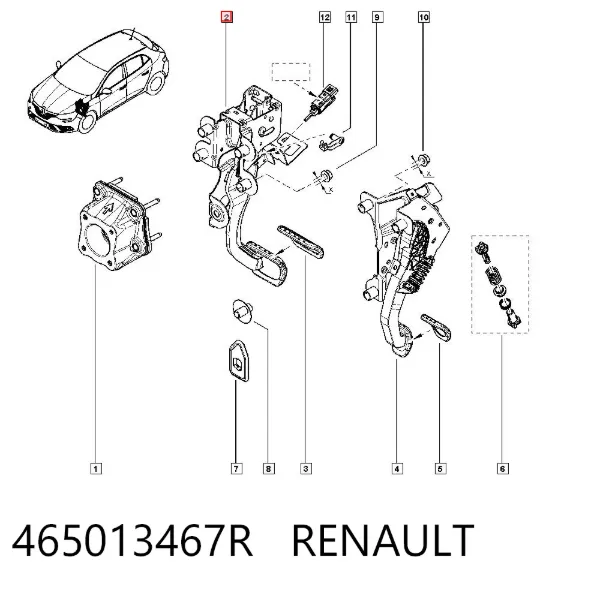 Педаль тормоза 465013467R Renault (RVI)