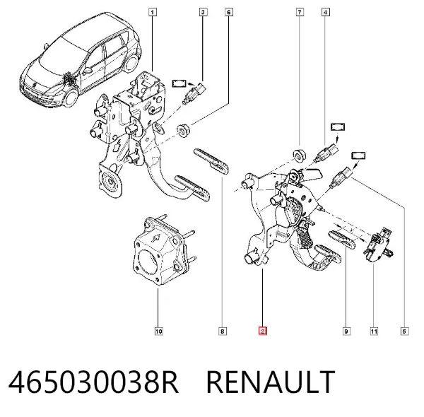 Педаль сцепления 465030038R Renault (RVI)