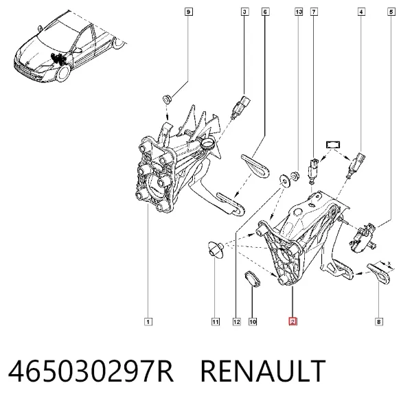 Педаль сцепления 465030297R Renault (RVI)