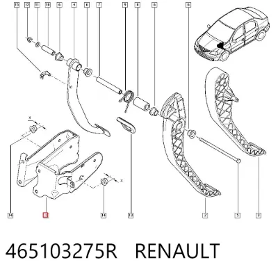 Кронштейн педалей, педальный узел RENAULT 465103275R