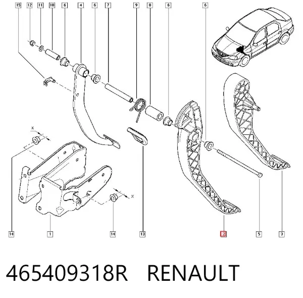 Педаль сцепления 465409318R Renault (RVI)