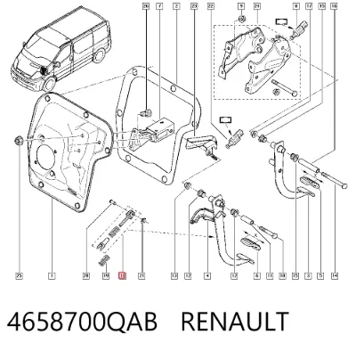 Пружина педали сцепления RENAULT 4658700QAB