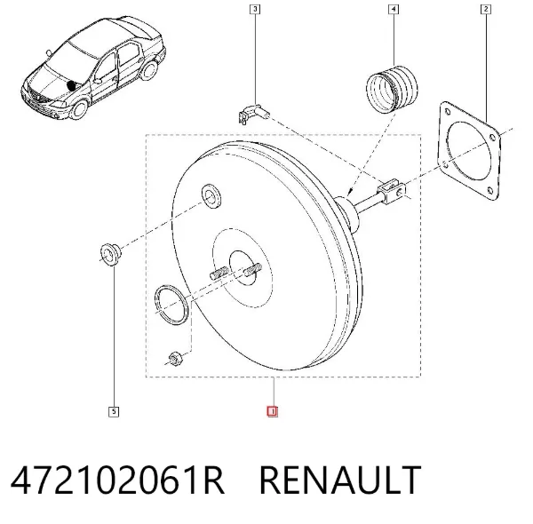 Усилитель тормозов 472102061R Renault (RVI)