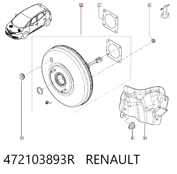 Усилитель тормозов 472103893R Renault (RVI)