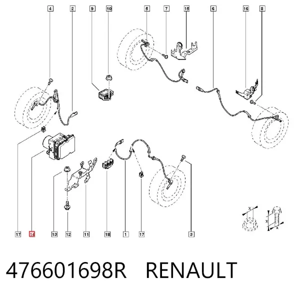 Блок АБС 476601698R Renault (RVI)