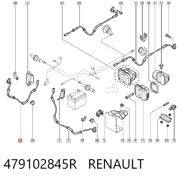 Датчик АБС передний 479102845R Renault (RVI)