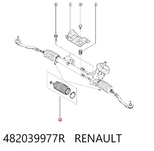 Пыльник рулевой рейки 482039977R Renault (RVI)