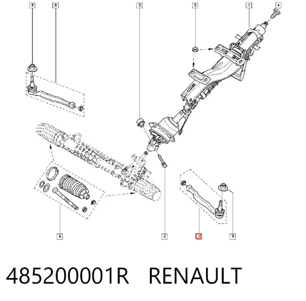Рулевой наконечник 485200001R Renault (RVI)