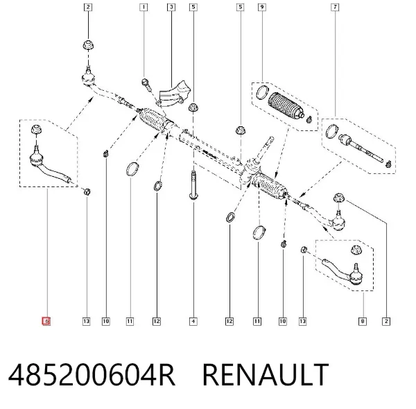 Рулевой наконечник 485200604R Renault (RVI)