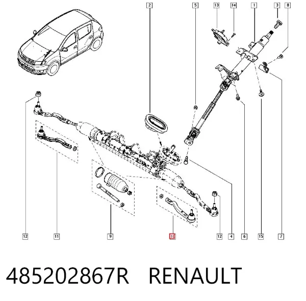 Рулевой наконечник 485202867R Renault (RVI)