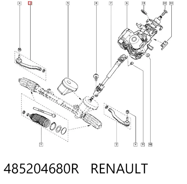 Рулевой наконечник 485204680R Renault (RVI)