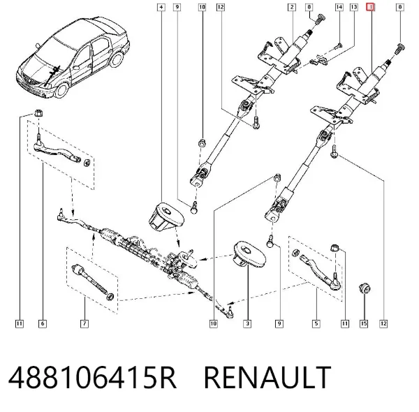Рулевая колонка 488106415R Renault (RVI)
