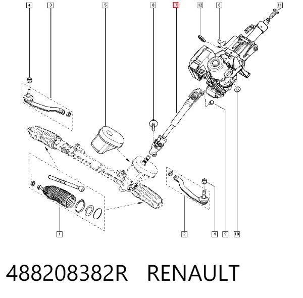 Вал рулевой колонки 488208382R Renault (RVI)