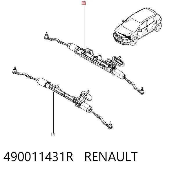 Рулевая рейка 490011431R Renault (RVI)
