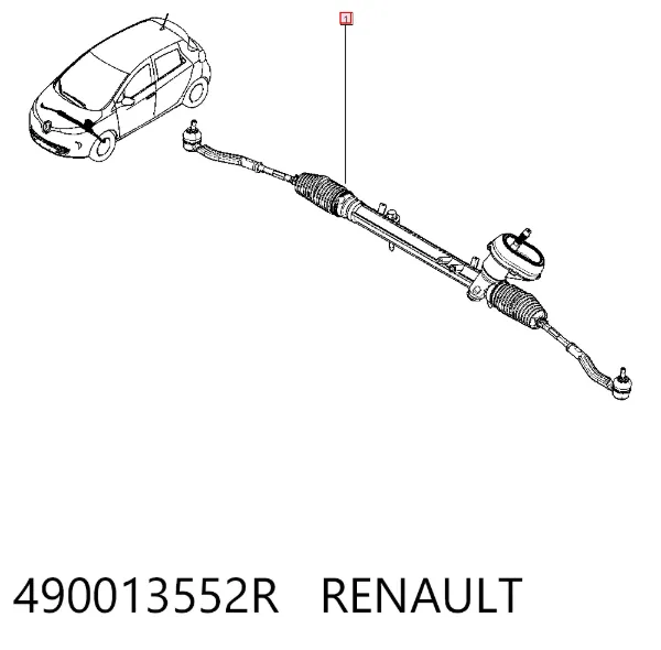 Рулевая рейка 490013552R Renault (RVI)