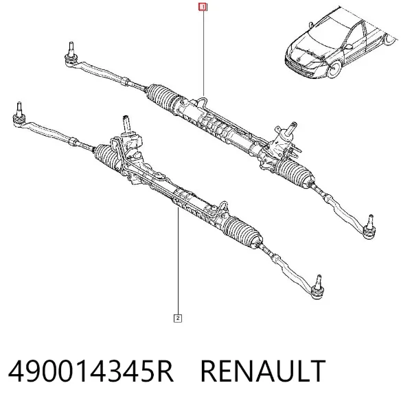 Рулевая рейка 490014345R Renault (RVI)