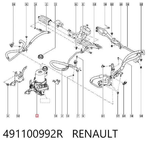 Насос ГУР 491100992R Renault (RVI)