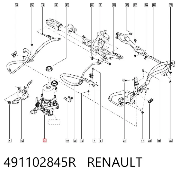 Насос ГУР 491102845R Renault (RVI)