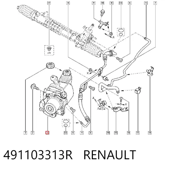 Насос ГУР 491103313R Renault (RVI)