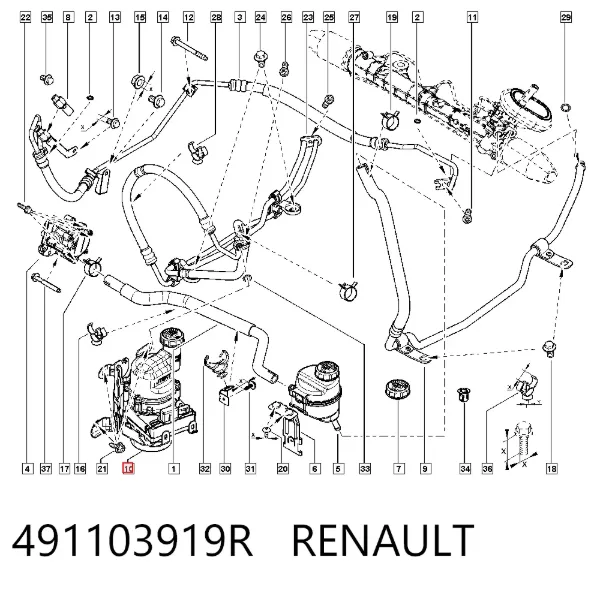 Насос ГУР 491103919R Renault (RVI)