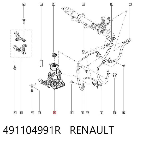 Насос ГУР 491104991R Renault (RVI)
