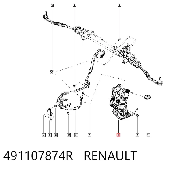 Насос ГУР 491107874R Renault (RVI)