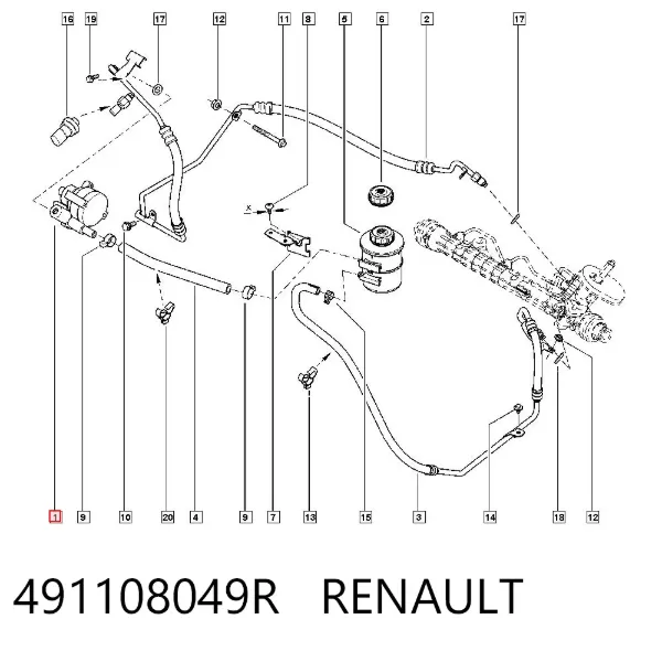 Насос ГУР 491108049R Renault (RVI)
