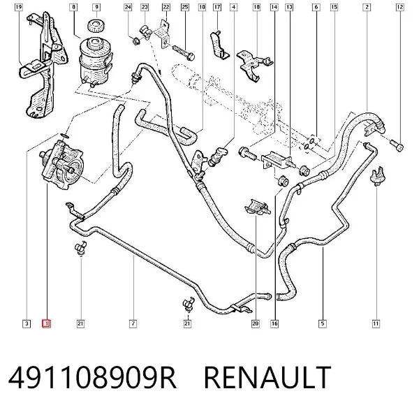 Насос ГУР 491108909R Renault (RVI)