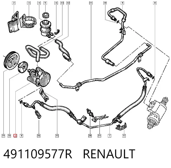 Насос ГУР 491109577R Renault (RVI)