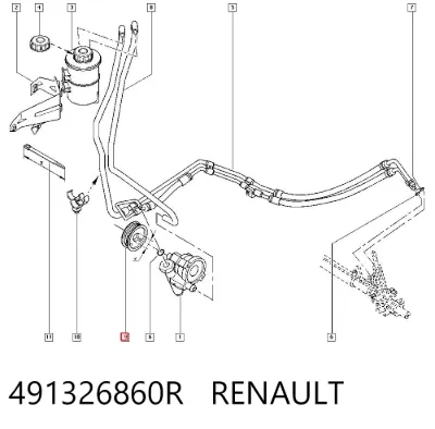 Шкив насоса ГУР RENAULT 491326860R