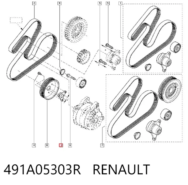 Ступица шкива насоса гидроусилителя (ГУР) 491A05303R Renault (RVI)
