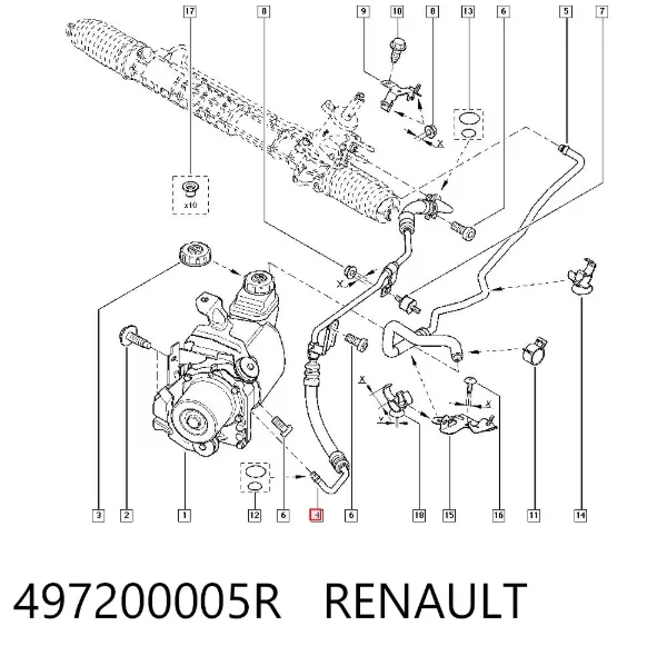 Шланг ГУР высокого давления 497200005R Renault (RVI)