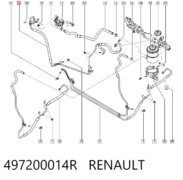 Шланг ГУР высокого давления 497200014R Renault (RVI)