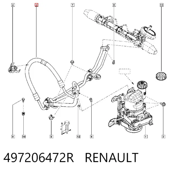 Шланг ГУР высокого давления 497206472R Renault (RVI)