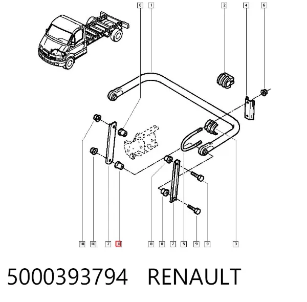 Втулка стойки переднего стабилизатора 5000393794 Renault (RVI)