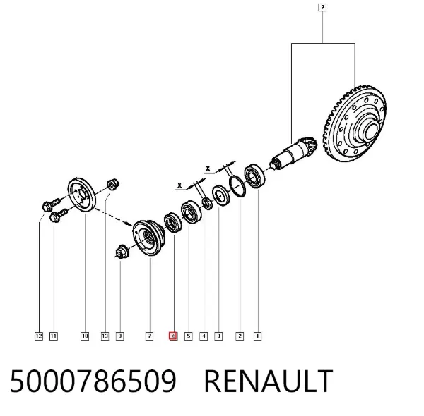 Сальник редуктора заднего моста 5000786509 Renault (RVI)