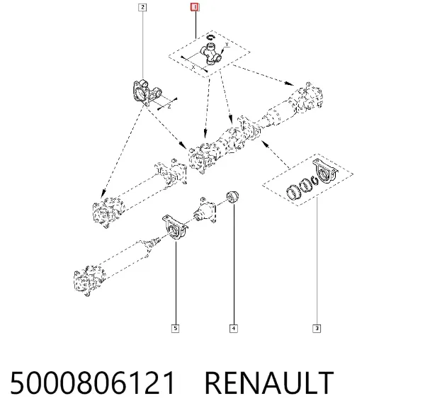 Крестовина заднего кардана 5000806121 Renault (RVI)