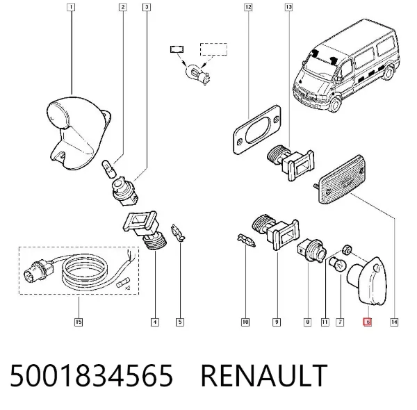 Указатель поворота левый/правый 5001834565 Renault (RVI)