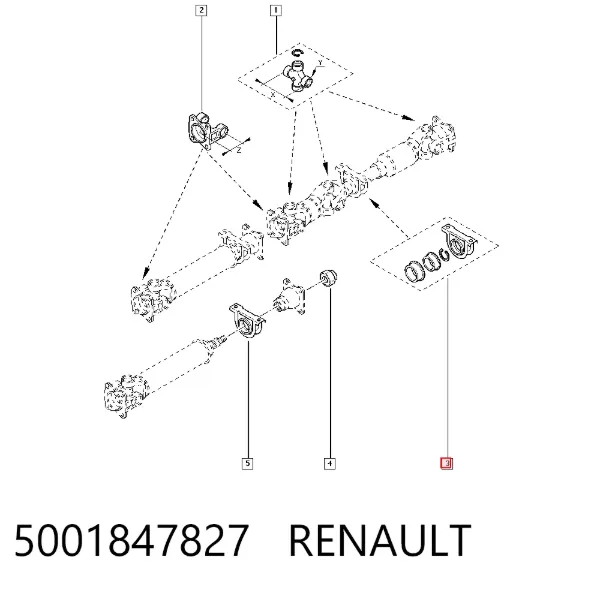 Подвесной подшипник карданного вала 5001847827 Renault (RVI)