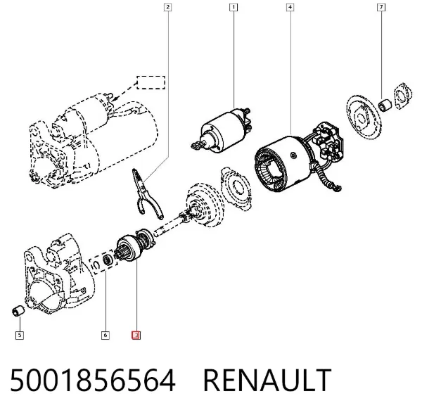 Бендикс стартера 5001856564 Renault (RVI)