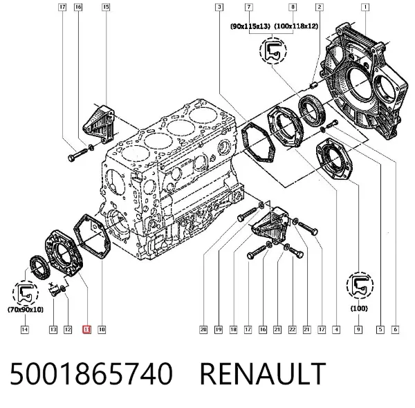 Сальник коленвала 5001865740 Renault (RVI)