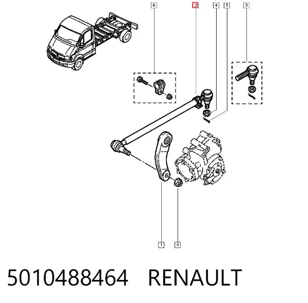 Тяга рулевая в сборе 5010488464 Renault (RVI)