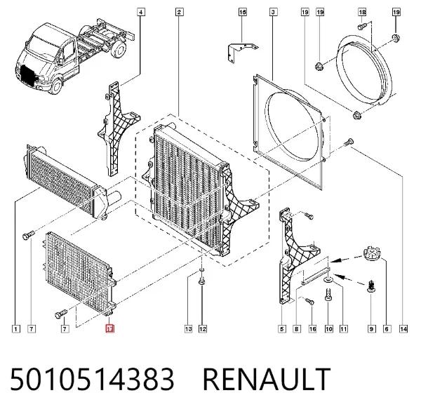 Радиатор кондиционера 5010514383 Renault (RVI)