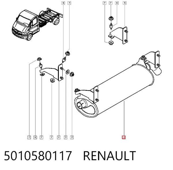 Глушитель задний 5010580117 Renault (RVI)